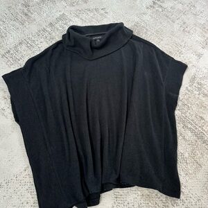 Black Turtleneck Poncho Sweater